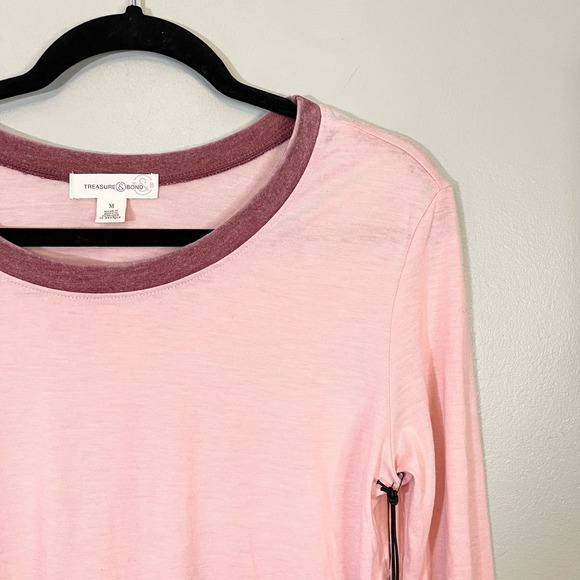 TREASURE & BOND Women's Pink Super Soft Pullover Long Sleeve Shirt Medium NWT - Picture 9 of 9